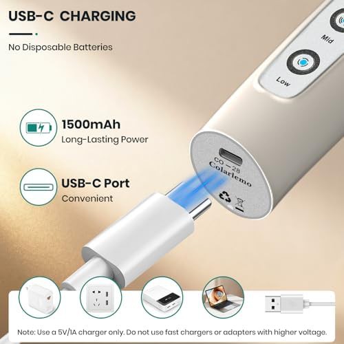Beige rechargeable handheld milk frother — photo 4