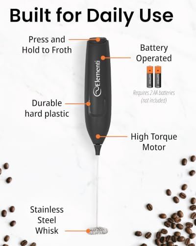 High speed black electric frother wand — photo 3