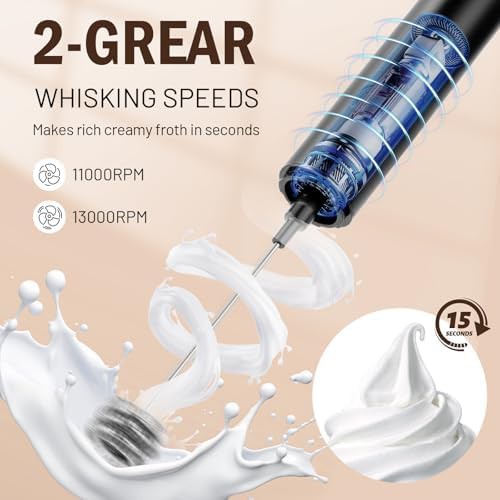 Black Handheld Two Speed Frother Wand — photo 3