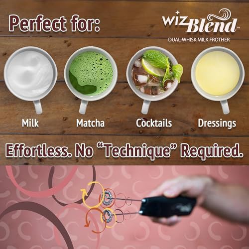 Black double whisk handheld foam maker — photo 4