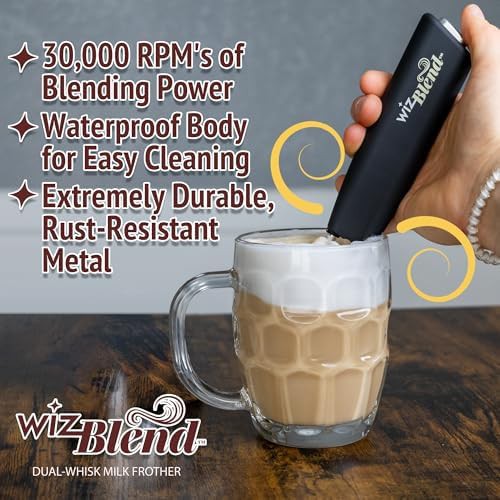 Black double whisk handheld foam maker — photo 5