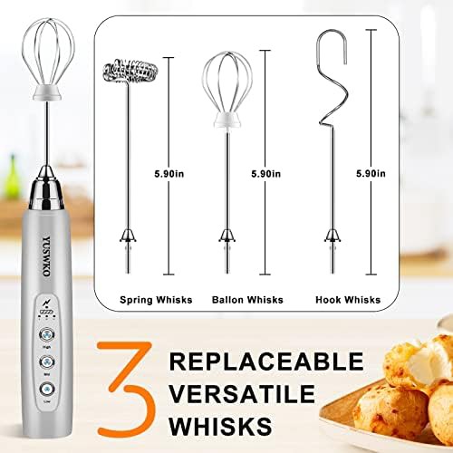Silver stainless steel handheld milk frother — photo 4