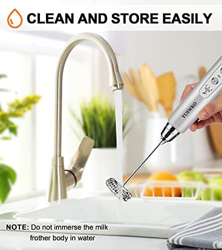 Silver stainless steel handheld milk frother — photo 5