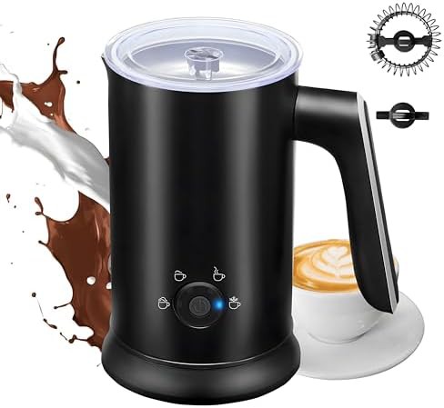 Black automatic milk warmer and steamer