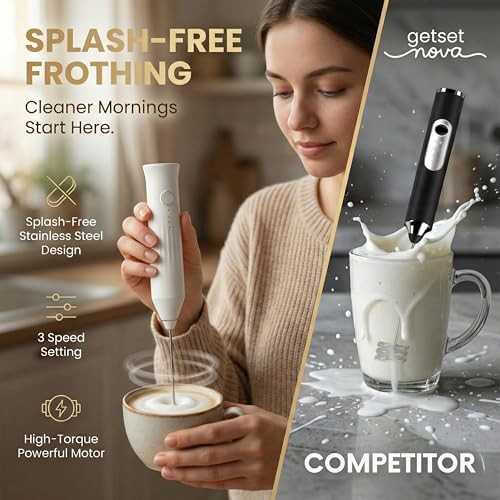 Rechargeable electric frother with double whisk — photo 4
