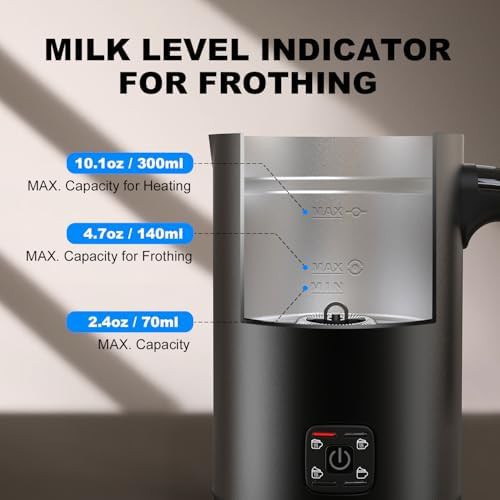 Black Non-Stick Automatic Milk Frother 300ml — photo 4