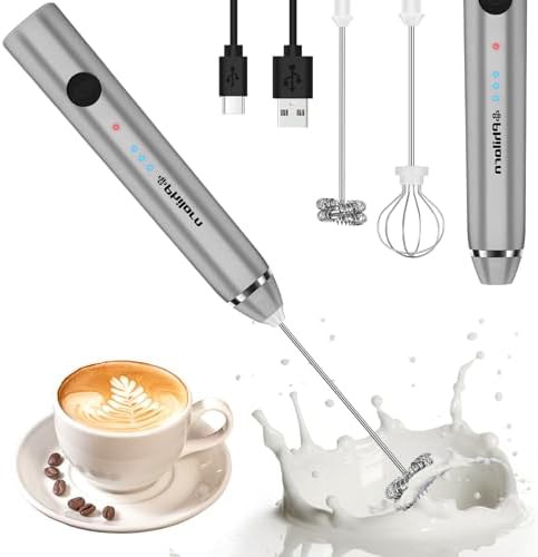 Silver mini electric mixer with two heads