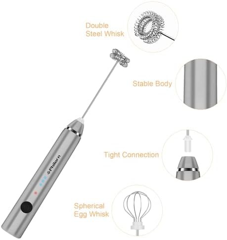Silver mini electric mixer with two heads — photo 3