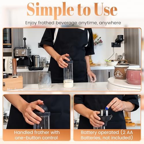 Handheld Frother with Glass Pitcher — photo 3