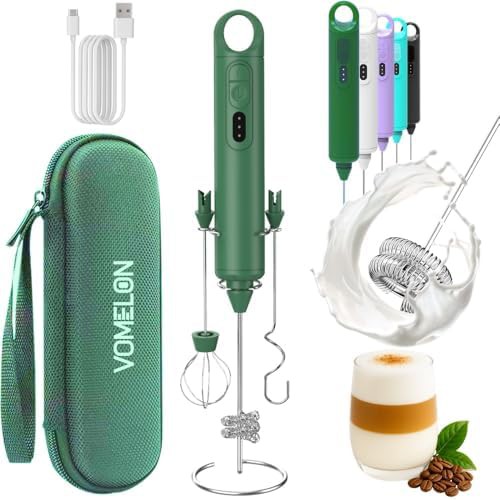 Grass green three speed rechargeable frother