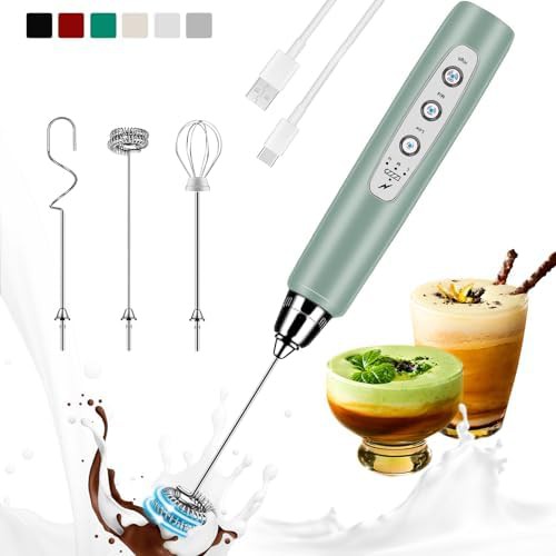 Sage green wireless milk frother