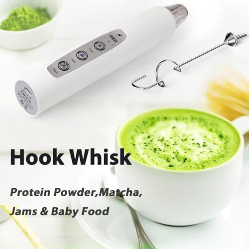 Silver white rechargeable handheld frother — photo 5