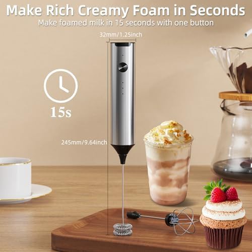 Silver three speed rechargeable frother wand — photo 4