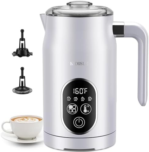 White Electric Frother with Temperature Control