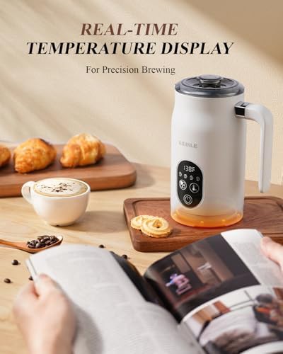 White Electric Frother with Temperature Control — photo 3