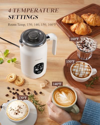 White Electric Frother with Temperature Control — photo 4