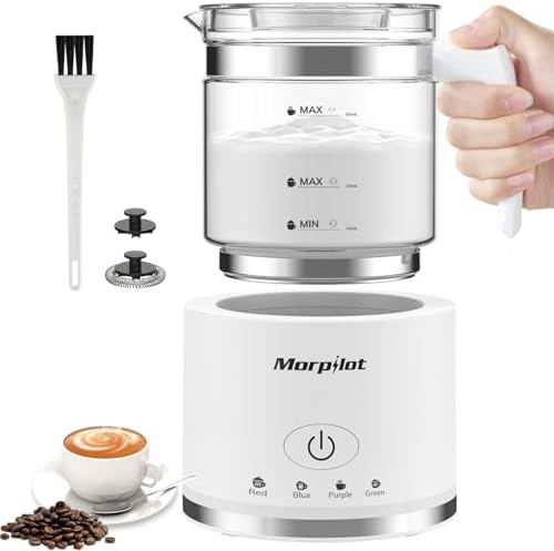 Large electric milk steamer in white