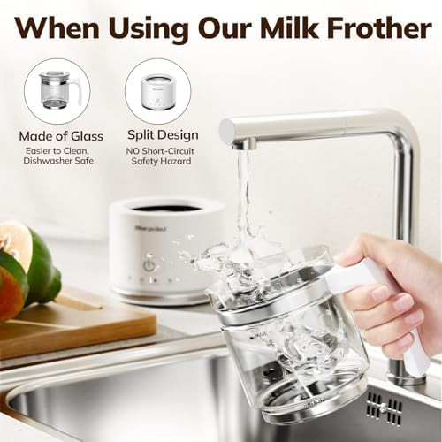 Large electric milk steamer in white — photo 4