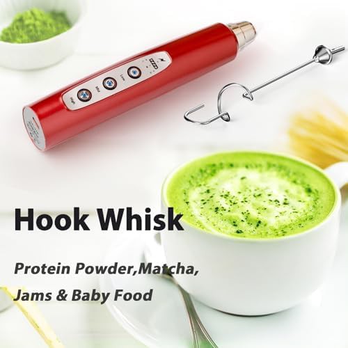 Red rechargeable coffee frother mixer — photo 4