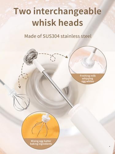 Rechargeable handheld electric milk frother with stand — photo 4