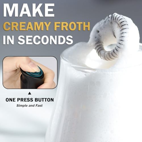 Black battery powered milk frother wand — photo 4