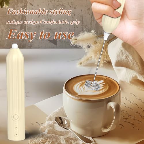 Beige 3 Speed Rechargeable Frother — photo 5