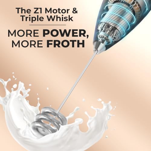 Black high speed triple whisk frother — photo 3