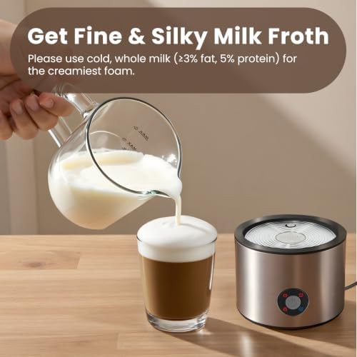 Brilliant silver glass hot and cold foam maker — photo 4
