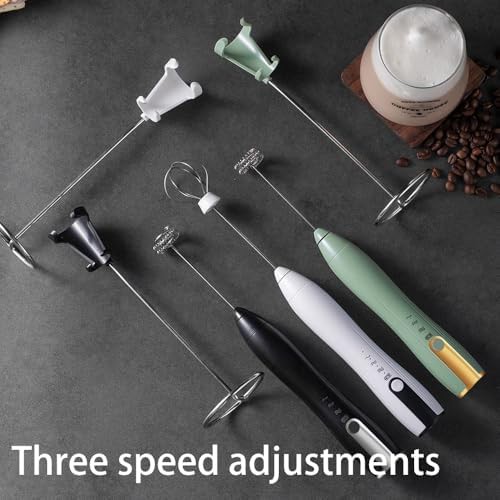 White mini rechargeable frother with stand — photo 5