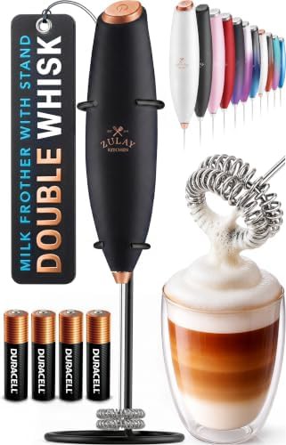 Black copper double whisk milk frother wand