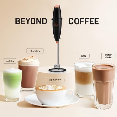 Black copper double whisk milk frother wand — photo 4