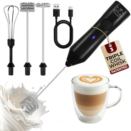 Black rechargeable three speed drink mixer
