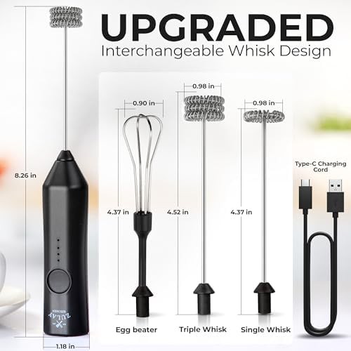 Black rechargeable three speed drink mixer — photo 3