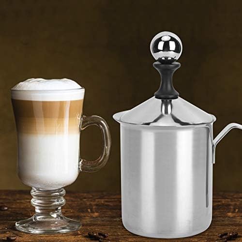 Manual stainless steel pump milk foamer 400ml — photo 5
