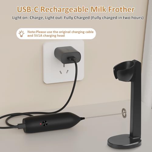 Mini rechargeable foam maker with stand — photo 3
