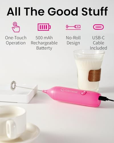 Pink rechargeable handheld drink mixer wand — photo 4