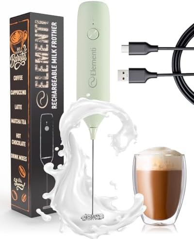Rechargeable mint green USB drink mixer