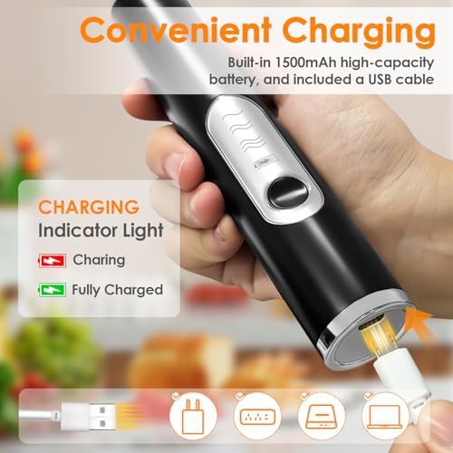 Black Rechargeable Handheld Office Frother — photo 4