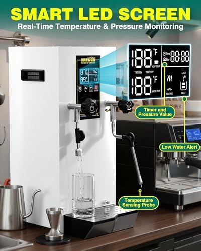 Commercial milk steamer and hot water dispenser — photo 4