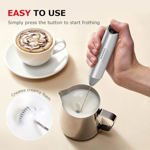 Battery operated coffee frother with stand — photo 4