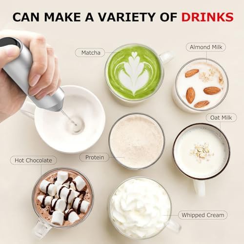 Battery operated coffee frother with stand — photo 5