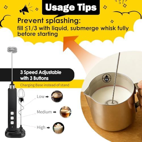 Mini Rechargeable Frother with Whisk Storage — photo 3