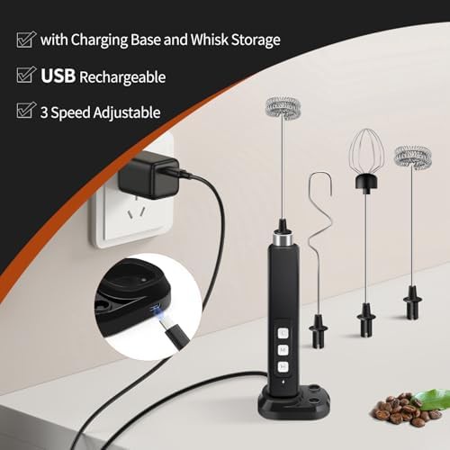 Mini Rechargeable Frother with Whisk Storage — photo 4