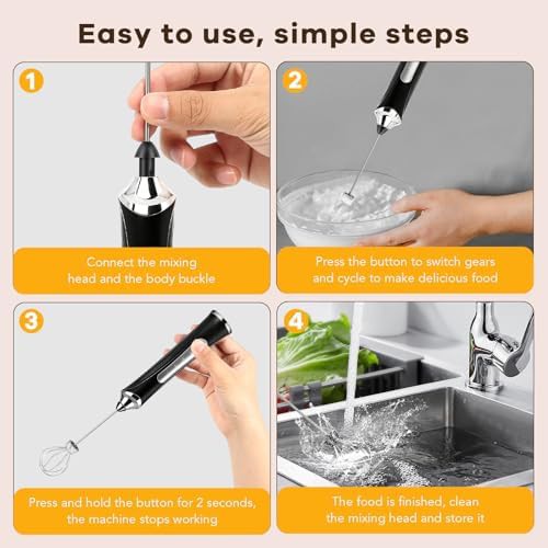 Rechargeable three speed frother with stand — photo 4