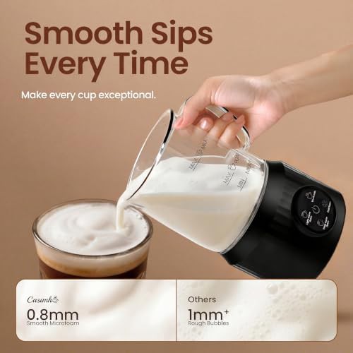Ceramic lining milk warmer and frother in black — photo 3