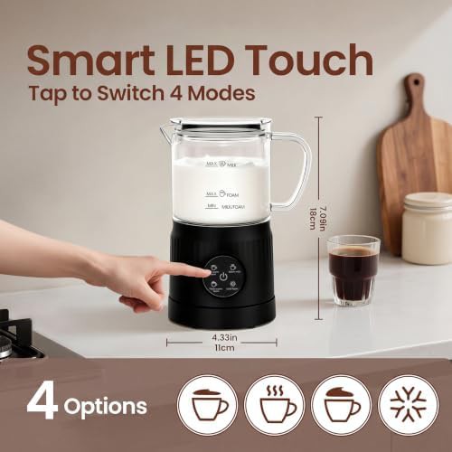 Ceramic lining milk warmer and frother in black — photo 4