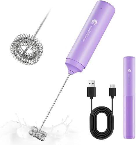 Travel dual spring rechargeable frother wand