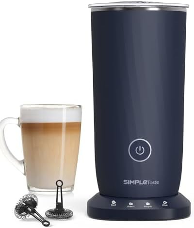 Dark blue automatic electric milk steamer