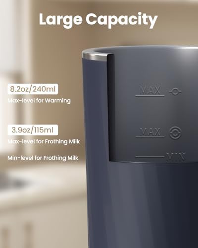 Dark blue automatic electric milk steamer — photo 5