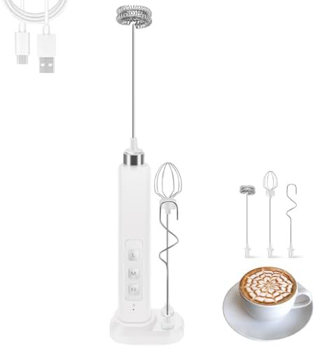 Rechargeable Handheld Frother with Vertical Stand